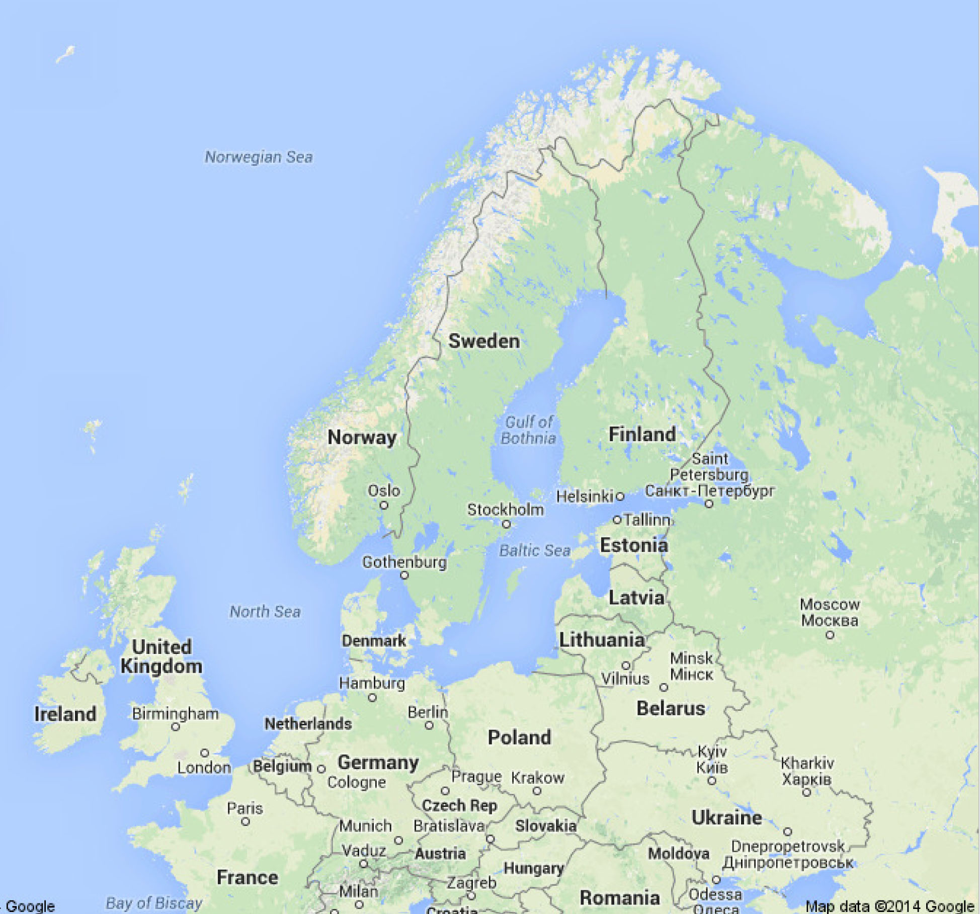 Sweden Map Google ~ AFP CV